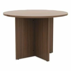 Front Page 24 Outlet 🛒 Valencia Round Conference Table W/Legs, 29 1/2h X 42 Dia., Modern Walnut 💯