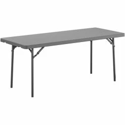 Front Page 5 Best deal 🔔 Zown Corner Blow Mold Large Folding Table - 4 Legs - 72" Table Top Width X 30" Table Top Depth - 29.25" Height - Gray - High-density Polyethylene (HDPE), Resin ❤️
